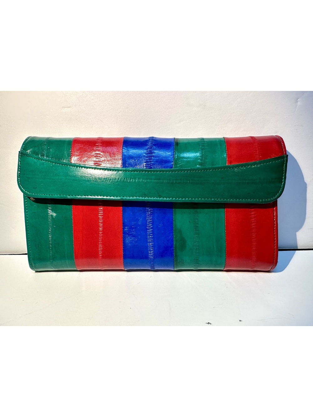 Genuine Eel Skin Leather Deluxe Checkbook / Wallet / Cards Holder